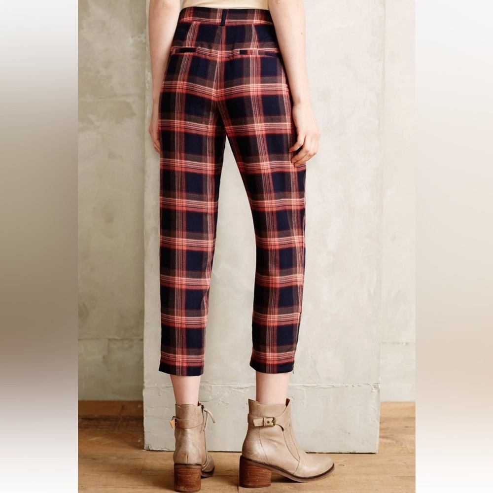 Anthropologie Cartonnier Tartan Plaid Cropped Pants - Picture 5 of 14
